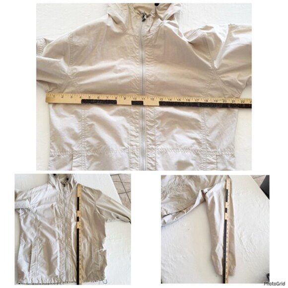 Columbia Windbreaker Jacket Beige Full Zip Hooded Size Large - Picture 9 of 10